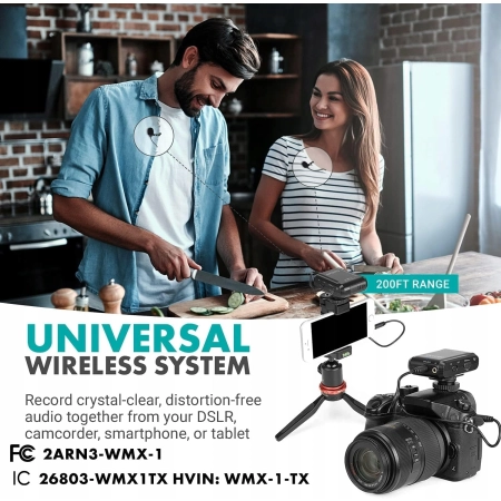 Movo WMX-1-DUO 2,4 GHz podwójny bezprzewodowy system mikrofonu krawatowego