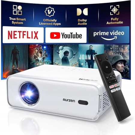 Aurzen Eazze D1 inteligentny projektor kina domowego 1080P, 4K Netflix