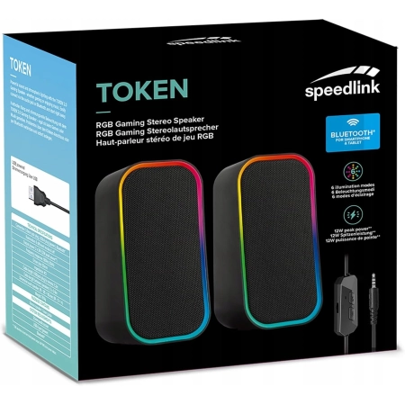 Zestaw głośników 2.0 SpeedLink TOKEN RGB Gaming Stereo Speaker 12 W czarny