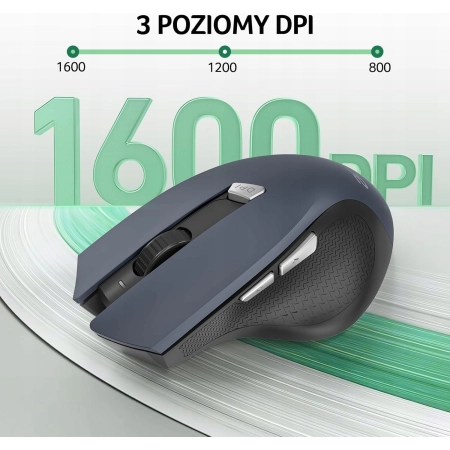 Mysz Bezprzewodowa Acer Ergonomiczna 6 Przycisków 1600 DPI Plug & Play