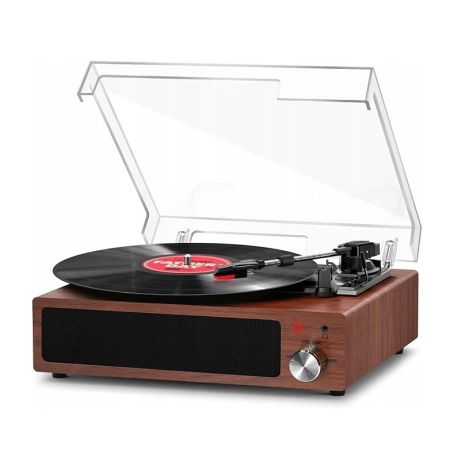 Gramofon Fydee A6 odtwarzacz płyt z Bluetooth i głośnikiem, vintage