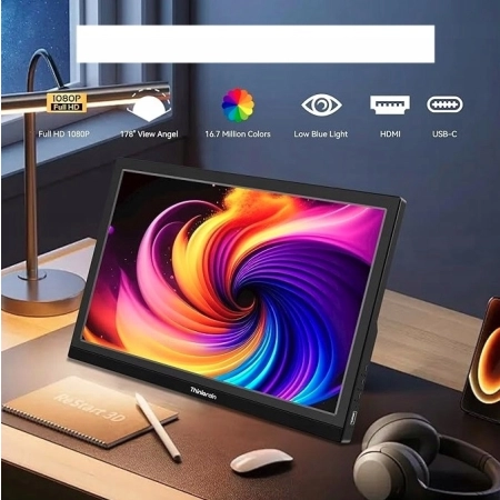 Thinlerain T1506KB przenośny monitor 15,6 FHD 1080p z HDMI i USB C