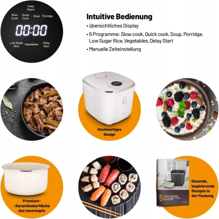 Lauben Low Sugar Rice Cooker 3L 3000WT szybkowar z funkcją niskiego cukru