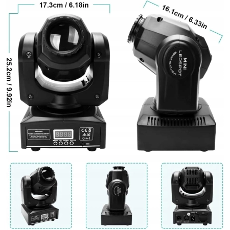 Głowa Ruchoma UKING LED zq02006 60W DMX DJ