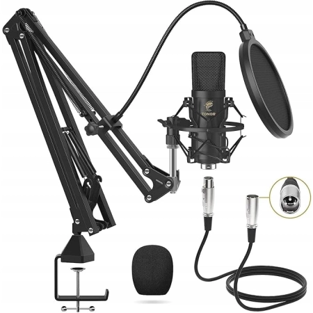 TONOR T20 XLR mikrofon kondensatorowy z ramieniem