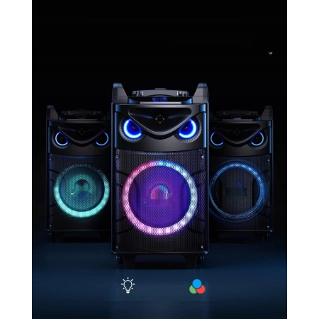 Głośnik Karaoke z 2 Mikrofonami UHF, Przenośna Maszyna Bluetooth MTS10-2