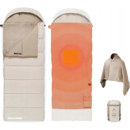 Śpiwór Naturehike BE400 podgrzewany dwuwarstwowy, 400g/m2, 220cmx80cm