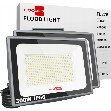 HOOLED FL276 Reflektor zewnętrzny LED 300W wodoodporny energooszczędny 2szt