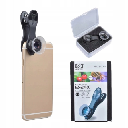 APEXEL APL-24XMH Obiektyw Soczewka Filtr Makro 2w1 12x 24x do Telefonu