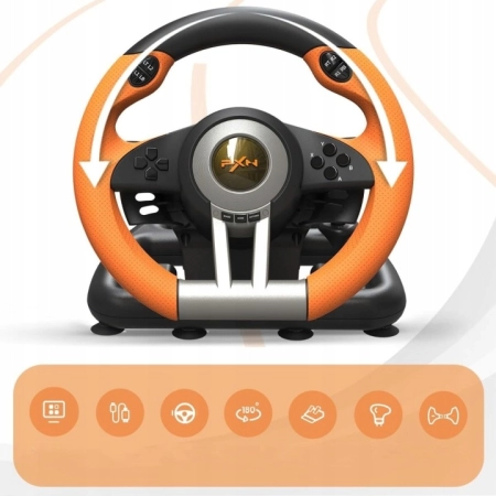 Kierownica gamingowa 180 z pedałami i wibracjami do PC i konsol PXN V3 Pro
