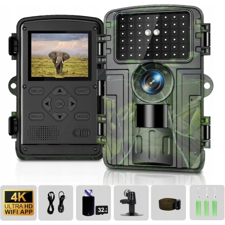 FOTOPUŁAPKA KAMERA LEŚNA MYŚLIWSKA 4K Video Lutranstra Wildlife PR5000