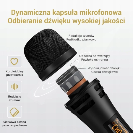 2szt. Mikrofony bezprzewodowe TONOR TW320 UHF z odbiornikiem