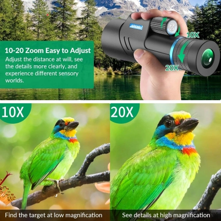 APEXEL APL-10-20X50 Monokular Luneta Teleskop Optyczny HD Wodoodporny BAK4