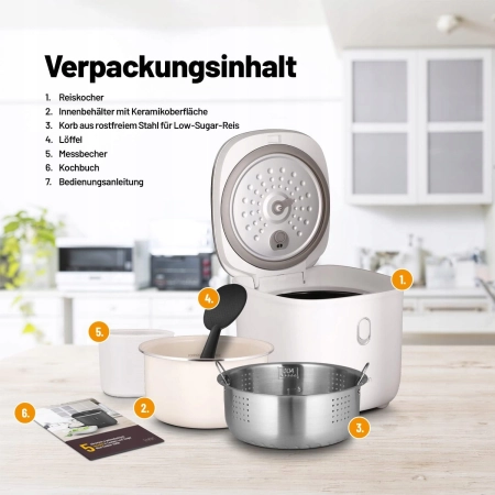 Lauben Low Sugar Rice Cooker 3L 3000WT szybkowar z funkcją niskiego cukru