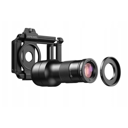Apexel Zestaw Obiektywów 2w1 Obiektyw TELE 6x + Makro 150mm na Telefon