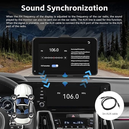 7-calowe dotykowe radio samochodowe z CarPlay, Android Auto SIXTOP