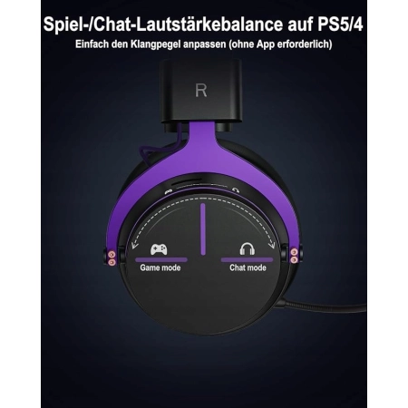 Inwa 5.8G Zestaw Słuchawkowy do Gier, 5.8 GHz, 7.1, PS5, PS4, PC, Switch