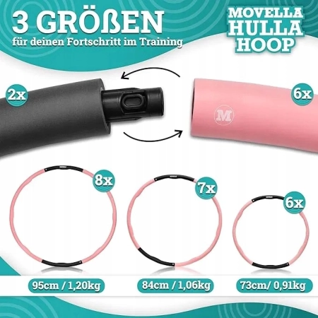 Hula Hop piankowe z wypustkami + skakanka i worek MOVELLA