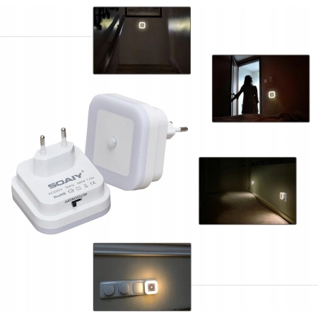 SOAIY LAMPKA LED NOCNA 2SZT OŚWIETLENIE 1W