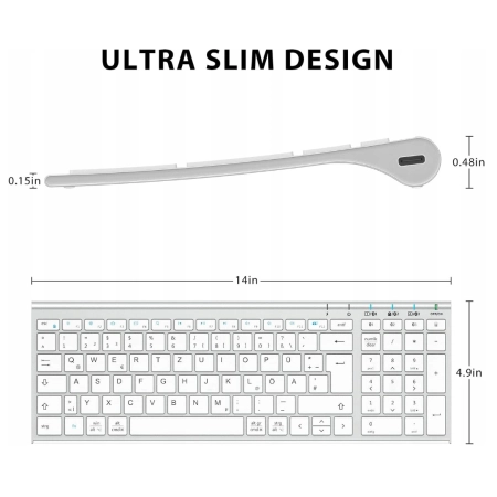 Klawiatura Bezprzewodowa iClever IC-BK10 BT iOS Android Windows Qwertz