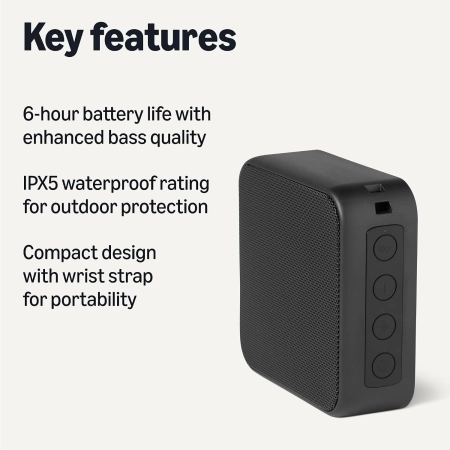 Amazon Basics Głośnik Bluetooth bezprzewodowy 6 godzin odtwarzania