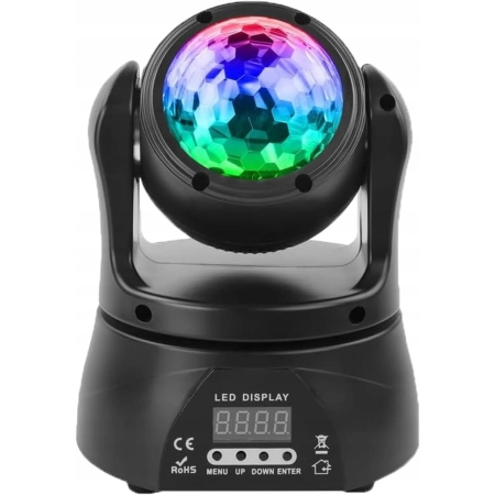 UKing ZQ02090 oświetlenie imprezowe, mini ruchoma głowica DMX512