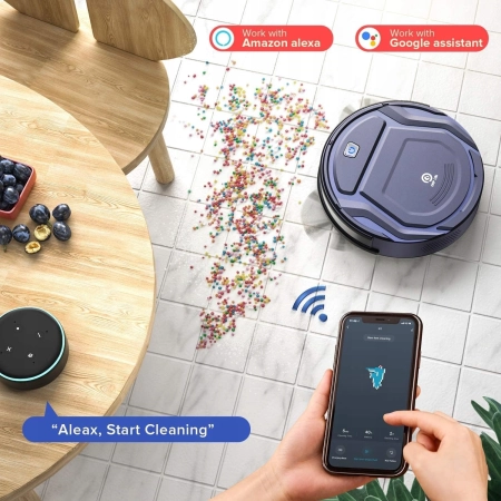 Robot odkurzający sprzątający OKP Life K2 2100 Pa WiFi Aplikacja BLUE