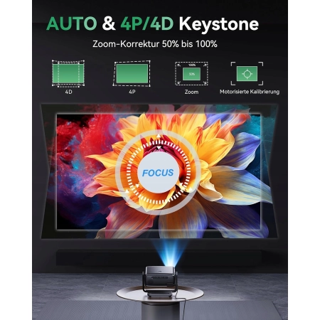 Projektor 4K AUBOR MENTECH WiFi Bluetooth 1200ANSI 200” FullHD SmartTV
