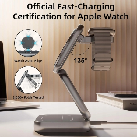 Ładowarka bezprzewodowa 5 w 1 do MagSafe AC ISLAND W7 FLIP 35W, MOCNA