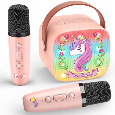 Zestaw do karaoke dla dzieci unicorn różowy brak kabla ładującego