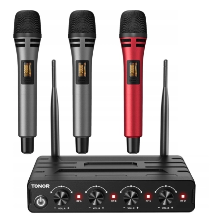 TONOR TW360 System Mikrofonów Bezprzewodowych, 3 mikrofony