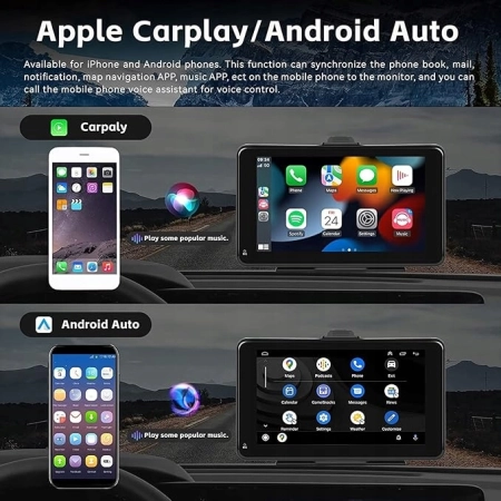 7-calowe dotykowe radio samochodowe z CarPlay, Android Auto SIXTOP