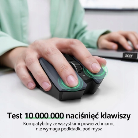 Mysz Bezprzewodowa Acer Ergonomiczna 6 Przycisków 1600 DPI Plug & Play
