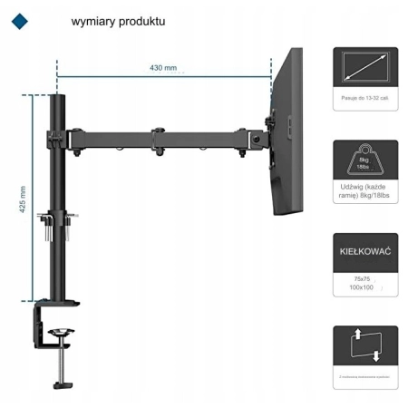Uchwyt stojak na monitor telewizor Bontec MDM001B 13-32