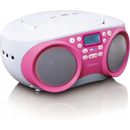Lenco SCD-301 przenośny odtwarzacz radiowy/CD - różowy