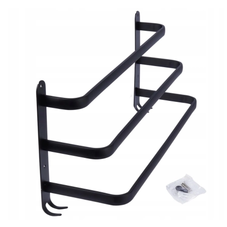 Wieszak na Ręczniki Ścienny Aluminiowy Mocny Czarny VILDE 50 cm