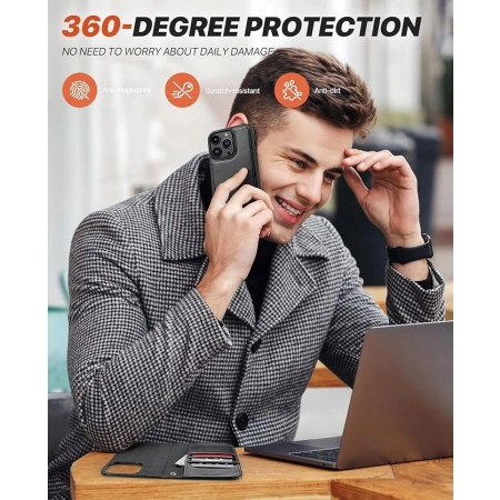 Etui magnetyczne dla iPhone 15 Pro 2in1 OCASAE kolor ZIELONY