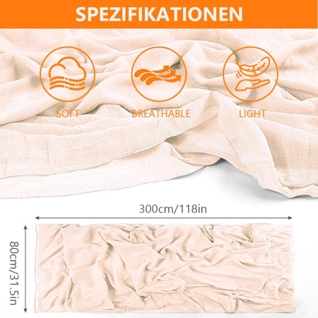 AUAUY Bieżnik na stół tkanina boho, 80 x 300 cm dekoracja Beżowy