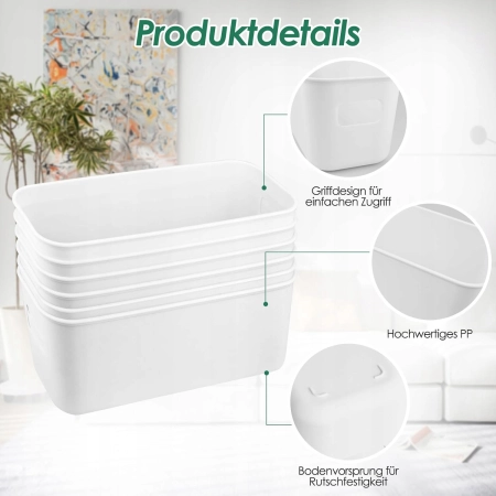 6 pudełek do przechowywania pojemniki organizer z naklejkami 26x9,5x9 6szt