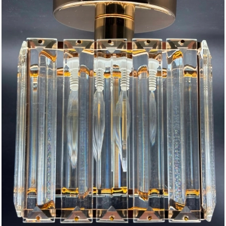 Lampa sufitowa kryształowa złota plafon oprawa szkłana nowoczesna glamour