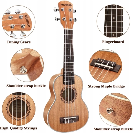 MARTISAN Soprano Ukulele 21 cali Hawajskie Gitara