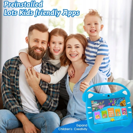 Tablet VESWWE dla dzieci z systemem Android 11, 7 cali, z etui ochronnym