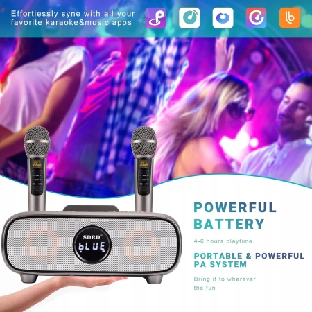 SDRD SD-136 Karaoke Bluetooth , głośnik, USB, AUX, TF