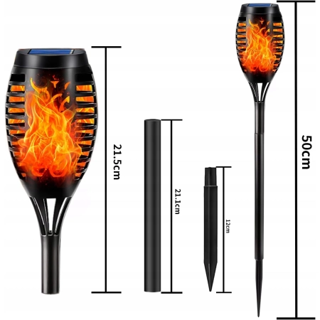 Lampa solarna LED ciepła biel wodoodporna 6szt do ogrodu tarasu balkonu