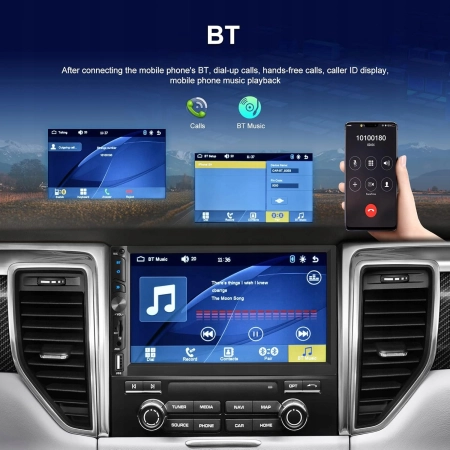 NHOPEEW A3263 Samochodowe radio Bluetooth 2 DIN, dotykowy, odtwarzacz MP5