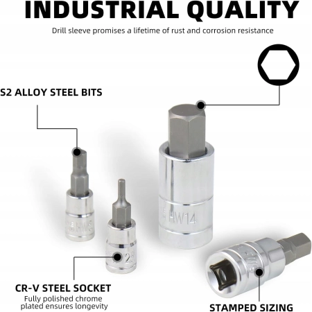 CCLIFE C-5604 Zestaw kluczy nasadowych TORX 2 mm-14 mm