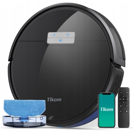 Tikom G8000 Pro robot odkurzający z funkcją wycierania 2 w 1, 4500 Pa WI-FI