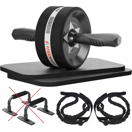 EnterSports Roller brzucha 6 w 1 z taśmą fitness, matą na kolana