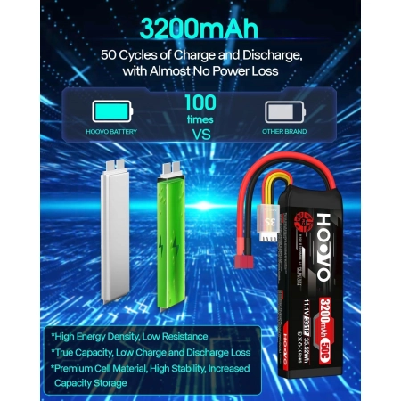 Akumulator LiPo HOOVO 3S 11.1V 3200mAh 50C T-Dean RC Dron 2szt