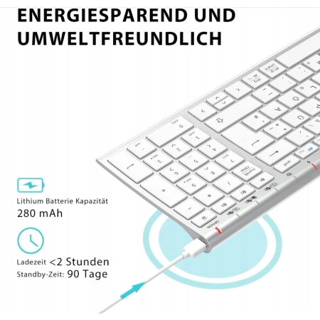 Klawiatura Bezprzewodowa iClever IC-BK10 BT iOS Android Windows Qwertz